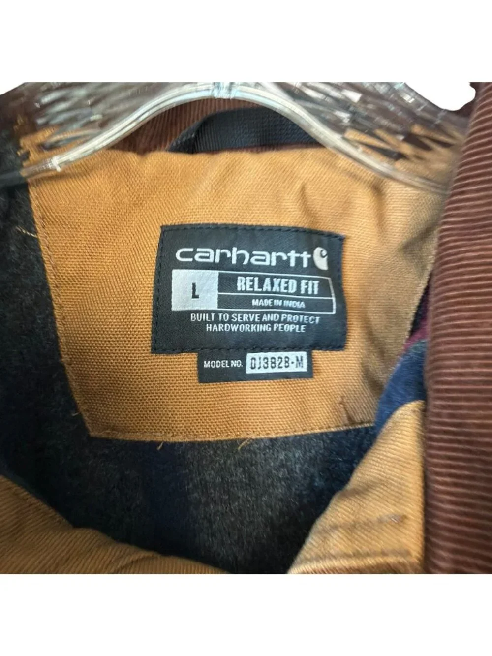 Carhartt Mens Large Iconic J01 Duck Detroit Jacket Blanket Lined Brown - Picture 4 of 13